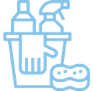 icon of bucket and cleaning supplies